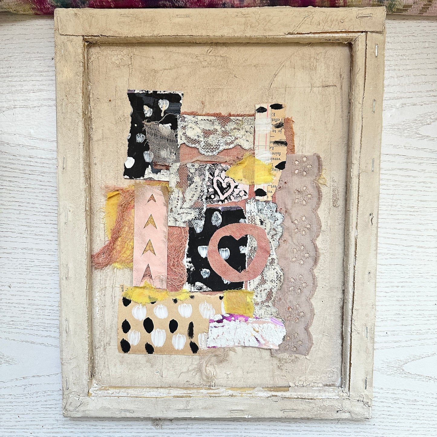 11x14 Mixed Media Paper & Textile Collage - HOPE