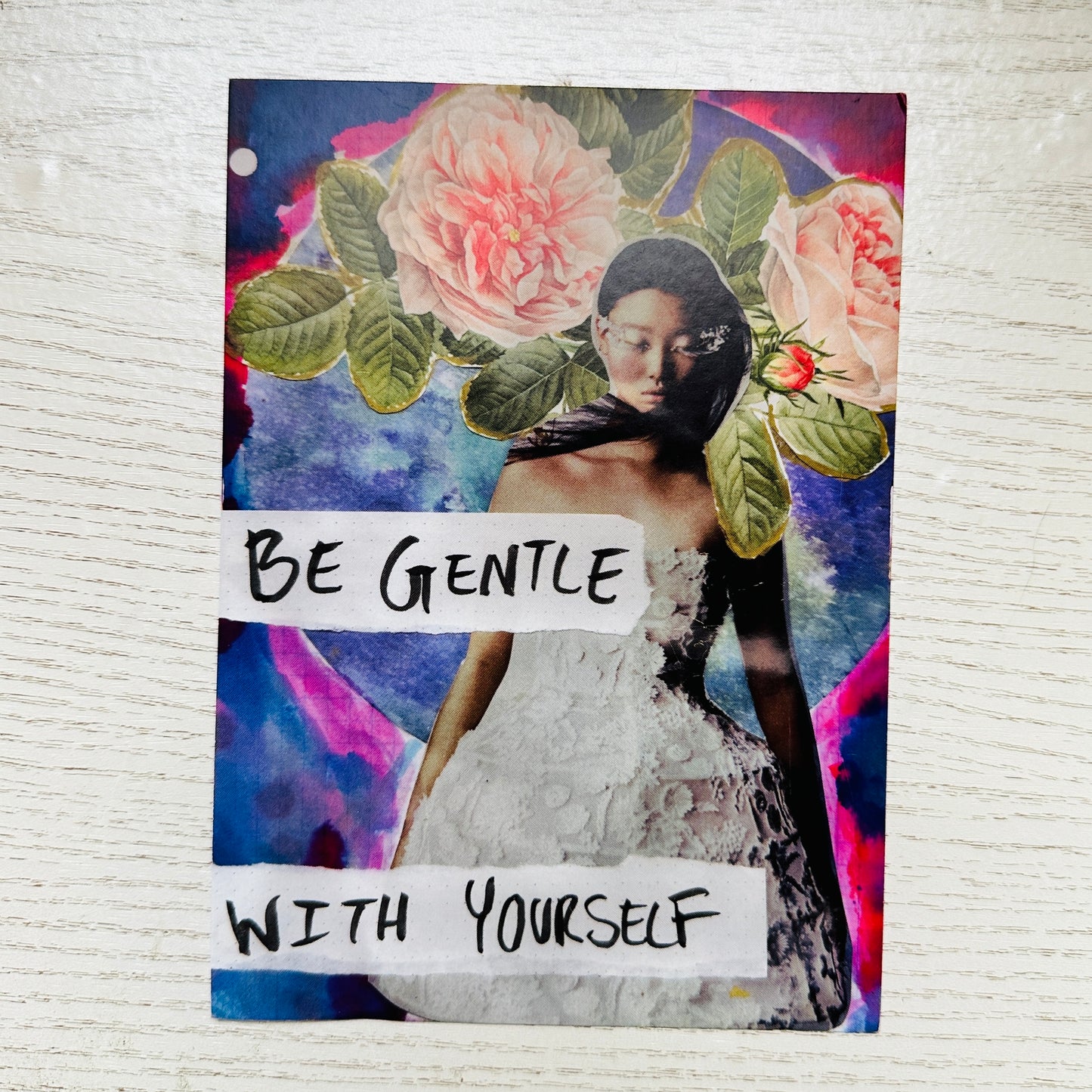 Mini Collage Art Print - Be Gentle