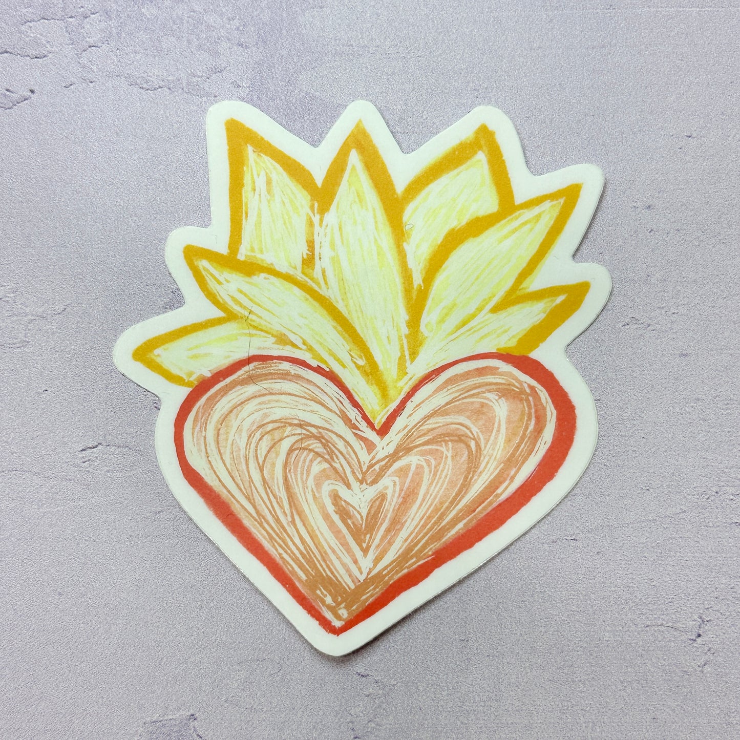 Flaming Heart Plain Sticker