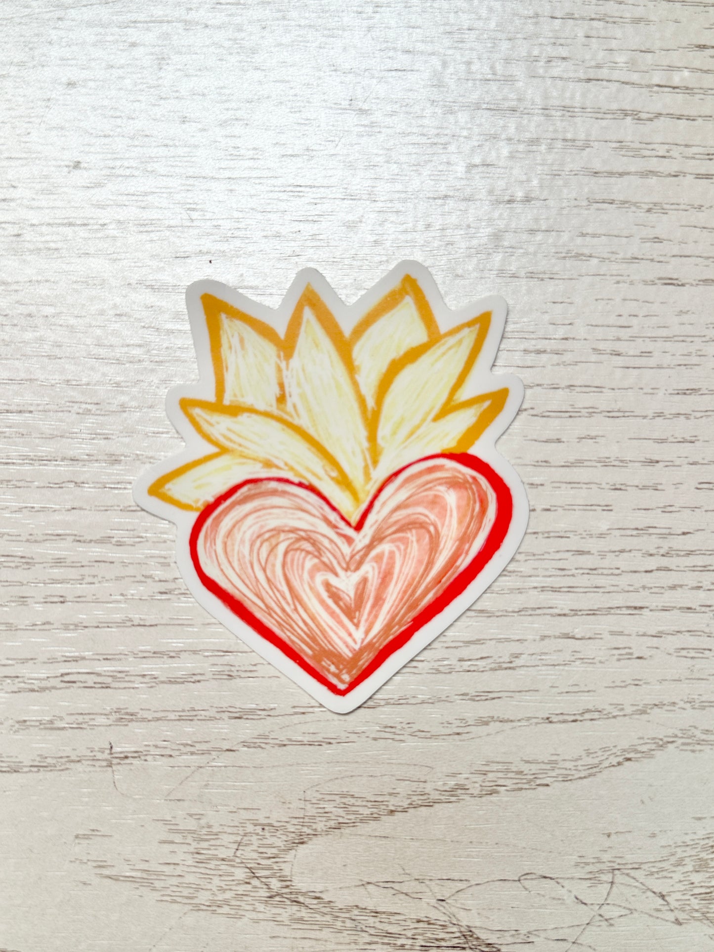 Flaming Heart Plain Sticker