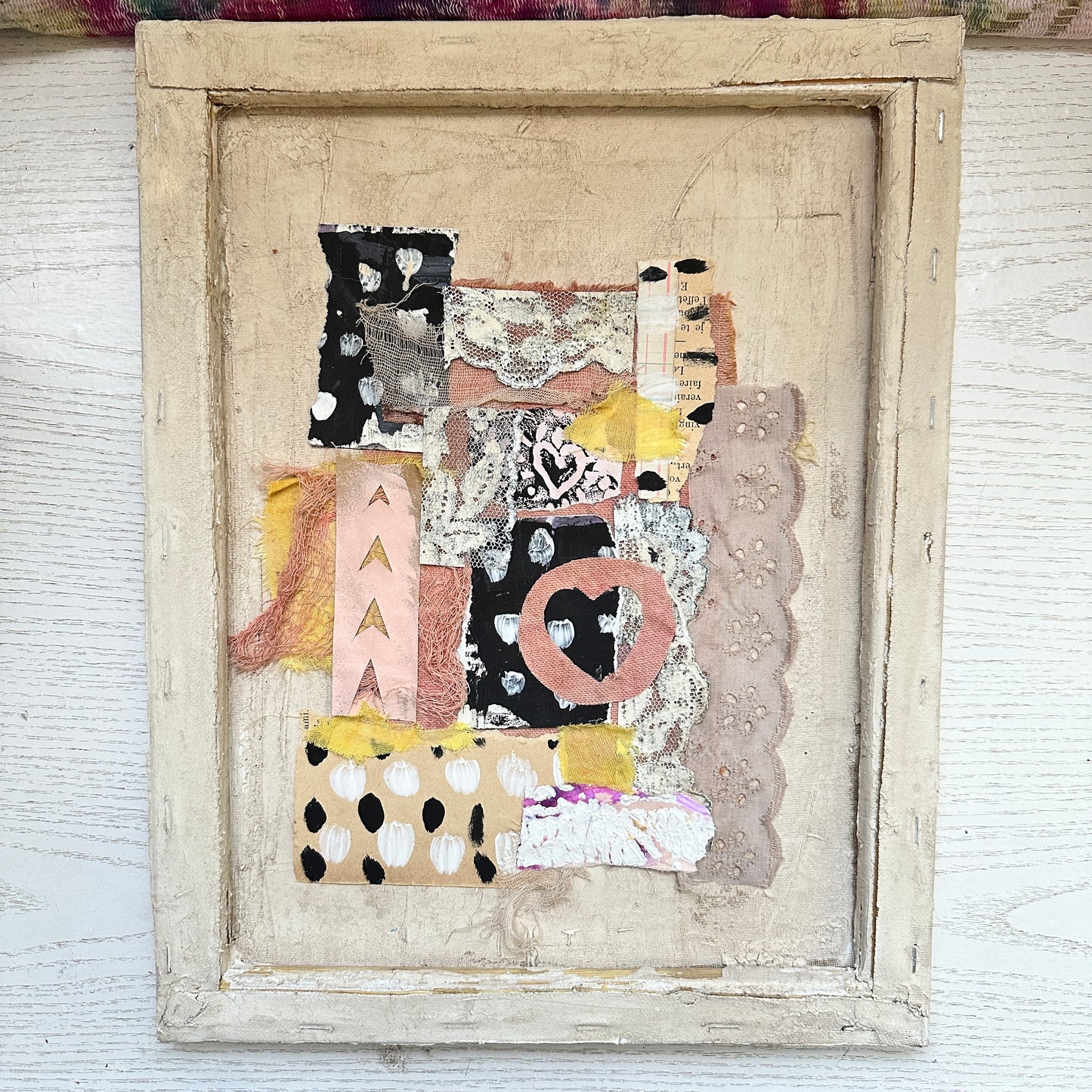 11x14 Mixed Media  Paper & Textile Collage - HOPE