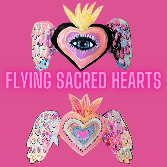 Flying Sacred Hearts Printable