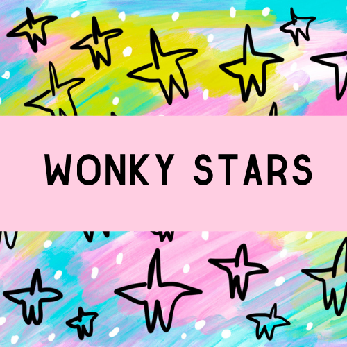 WONKY STARS Digital Collage Sheet PRINTABLE
