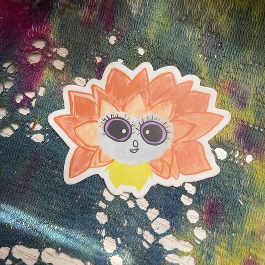 Ms Bun Flower Vinyl Monster Sticker